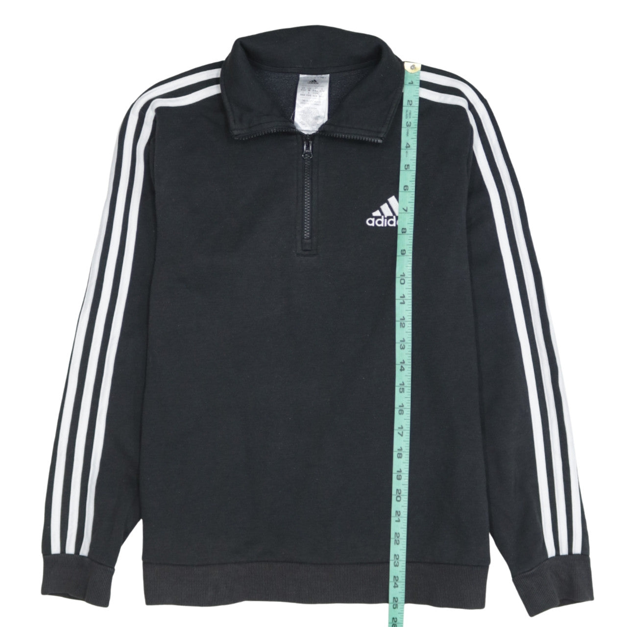 Adidas Womens Black 1/4 Zip Sweatshirt Size 12-14 Fleece Lined