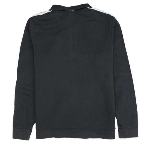 Adidas Womens Black 1/4 Zip Sweatshirt Size 12-14 Fleece Lined