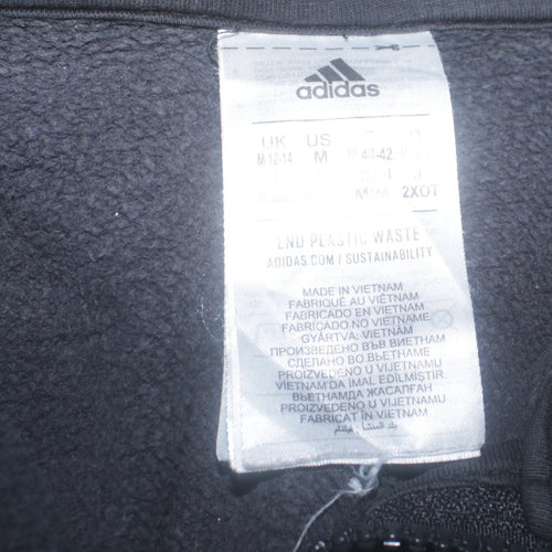 Adidas Womens Black 1/4 Zip Sweatshirt Size 12-14 Fleece Lined