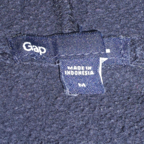 GAP Men's Black Pullover Hoodie Medium Fleece Lined Logo Sweatshirt