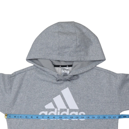 Adidas Women's Grey Hooded Pullover Sweatshirt Size S 8-10