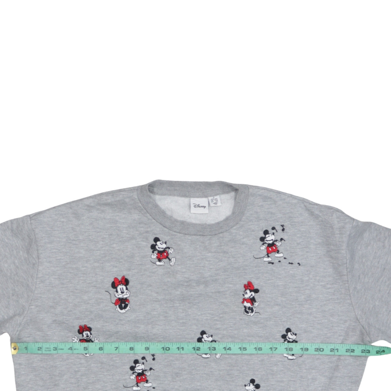 Disney Women's Grey Mickey & Minnie Embroidered Sweatshirt Size 10-12
