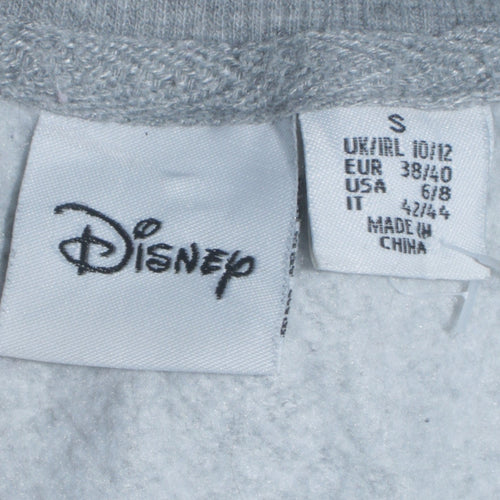 Disney Women's Grey Mickey & Minnie Embroidered Sweatshirt Size 10-12