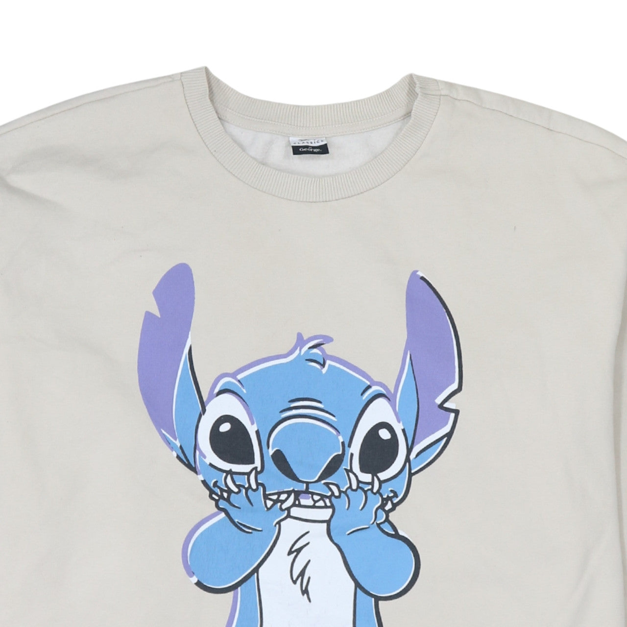 Disney Classics at George Women Beige Stitch Sweatshirt XL Pullover