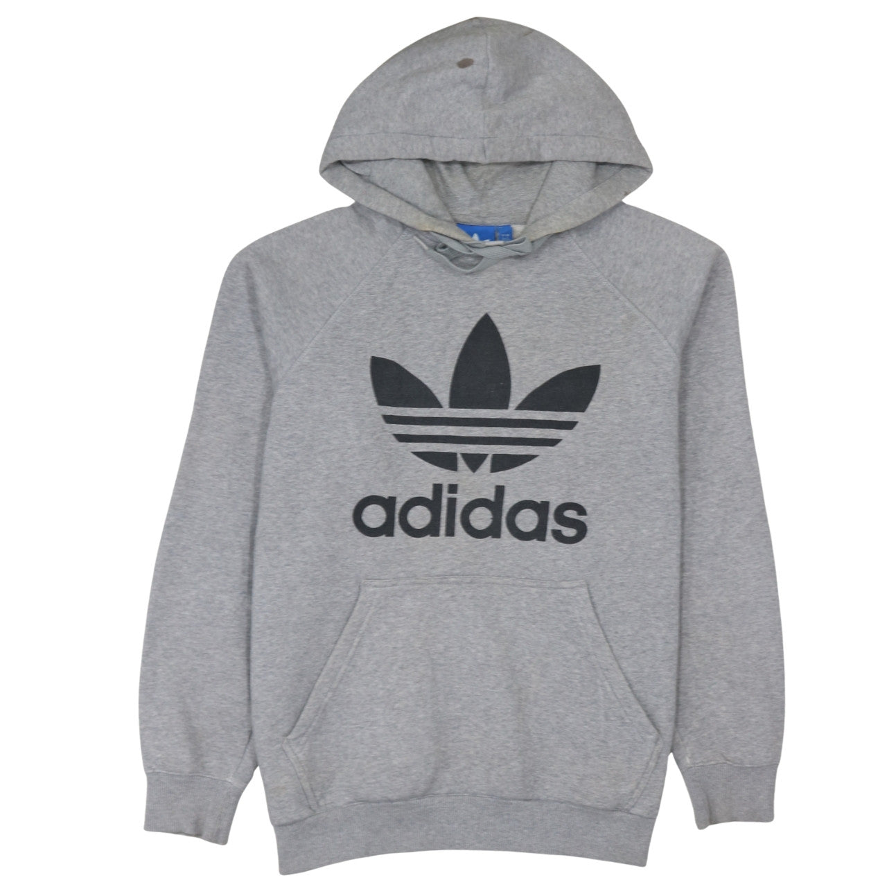 Adidas Mens Grey Pullover Hoodie L Graphic Logo Sportswear