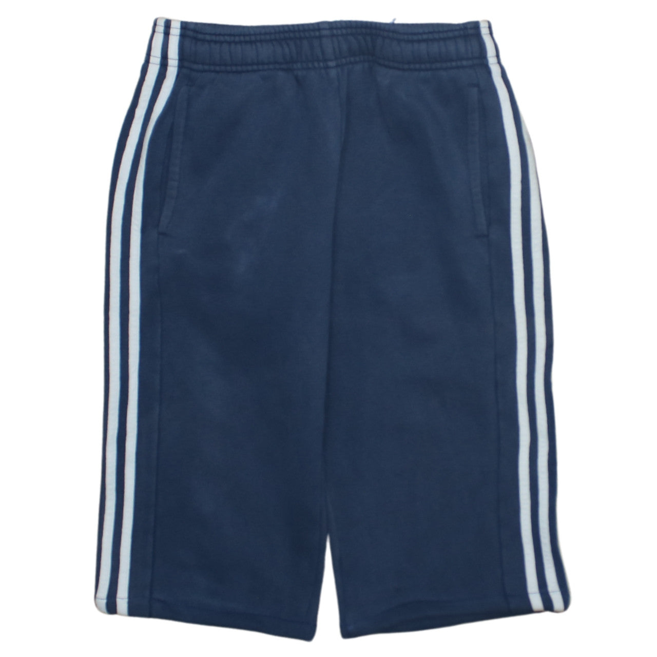 Adidas Boys Blue Athletic Shorts 13-14 Years Knit Cotton Blend Sportswear