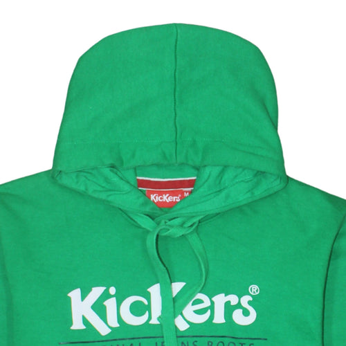 Kickers Mens Green Hoodie Medium Pullover Cotton Blend Graphic Print