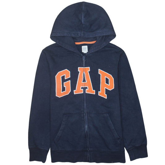 GAP Kids Boys Navy Blue Full Zip Hoodie XL (12-13 Years) Cotton Fleece