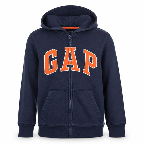 GAP Kids Boys Navy Blue Full Zip Hoodie XL (12-13 Years) Cotton Fleece