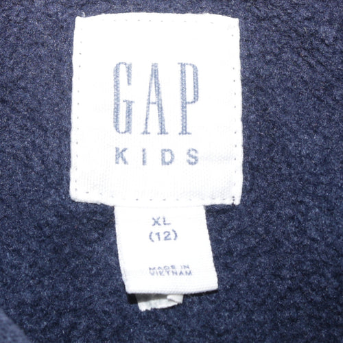 GAP Kids Boys Navy Blue Full Zip Hoodie XL (12-13 Years) Cotton Fleece