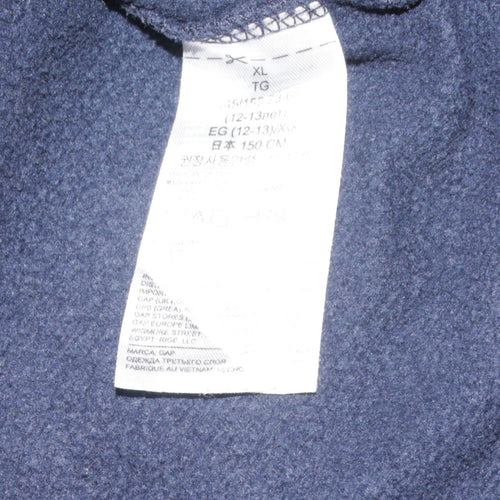 GAP Kids Boys Navy Blue Full Zip Hoodie XL (12-13 Years) Cotton Fleece