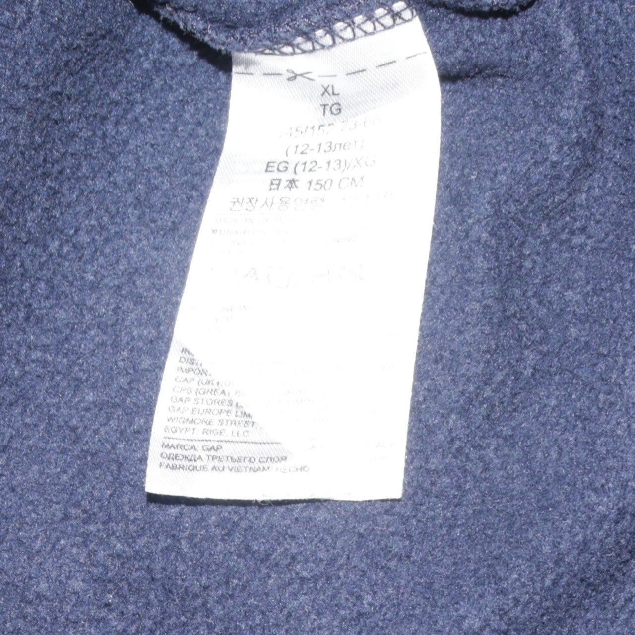 GAP Kids Boys Navy Blue Full Zip Hoodie XL (12-13 Years) Cotton Fleece