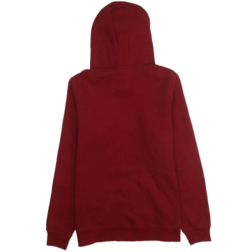 Hollister Men’s Red Pullover Hoodie L Fleece Logo Sweatshirt