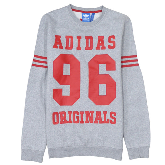 Adidas Originals Grey Red Logo 96 Womens Sweatshirt Size S