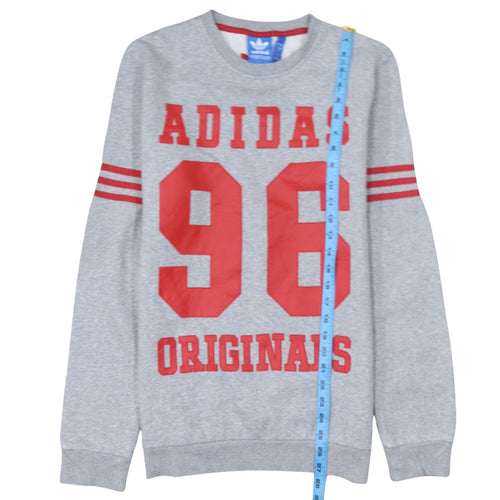 Adidas Originals Grey Red Logo 96 Womens Sweatshirt Size S