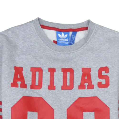 Adidas Originals Grey Red Logo 96 Womens Sweatshirt Size S