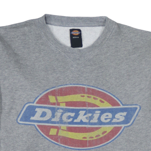 Dickies Men's Grey Medium Athletic Sweatshirt - Logo Print Cotton Blend