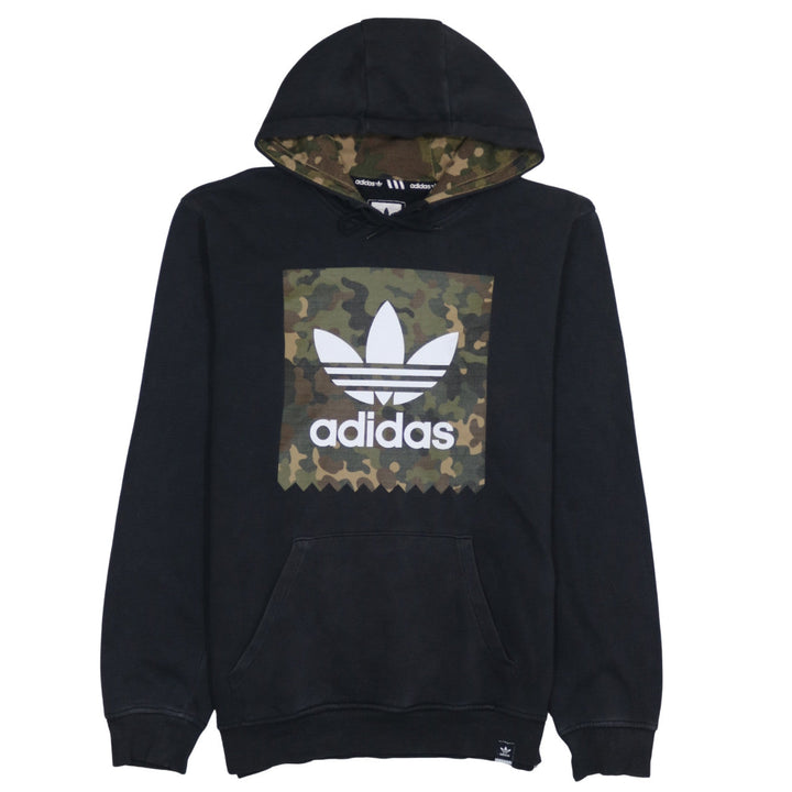 Adidas Mens Black Camouflage Logo Pullover Hoodie Size S