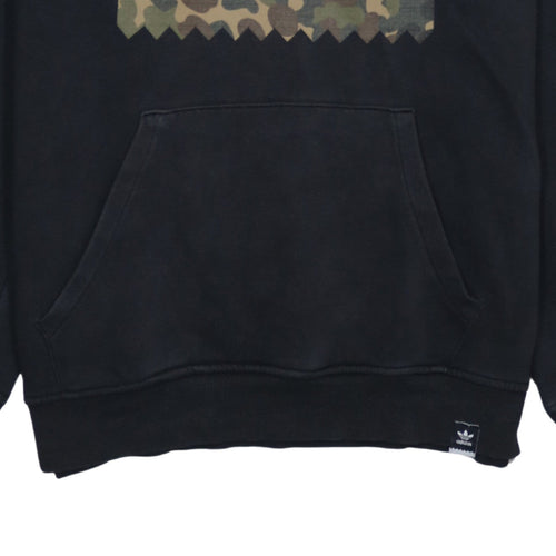 Adidas Mens Black Camouflage Logo Pullover Hoodie Size S