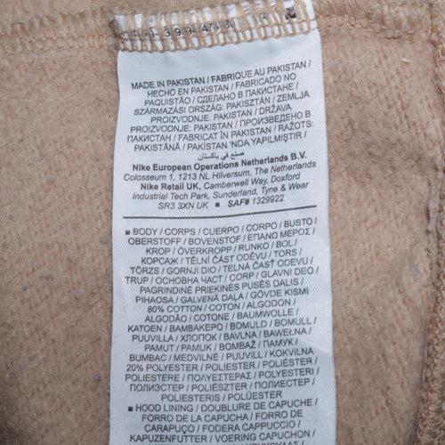 Nike Men's Beige Pullover Hoodie Size S Regular Fit Fleece