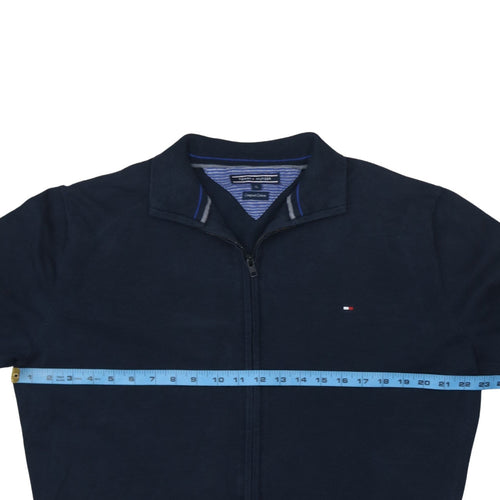 Tommy Hilfiger Men's Blue XL Full Zip Cotton Jumper Classic Style