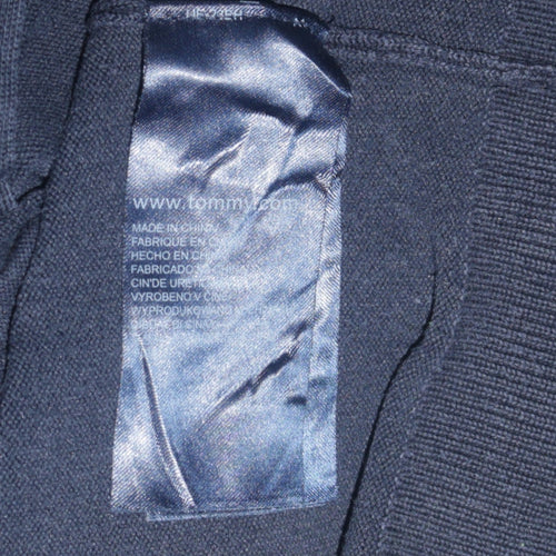 Tommy Hilfiger Men's Blue XL Full Zip Cotton Jumper Classic Style