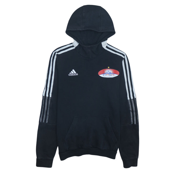 Adidas Men's Black XS Pullover Hoodie with Logo & Stripes