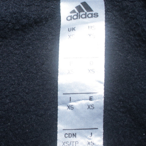 Adidas Men's Black XS Pullover Hoodie with Logo & Stripes