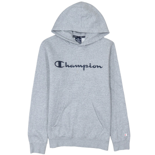 Champion Men's Grey Pullover Hoodie Small Logo Sports Fleece