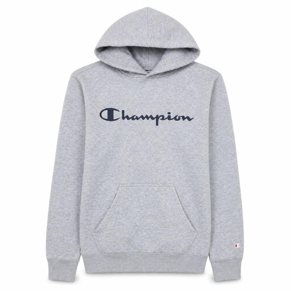 Champion Men's Grey Pullover Hoodie Small Logo Sports Fleece
