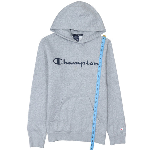Champion Men's Grey Pullover Hoodie Small Logo Sports Fleece