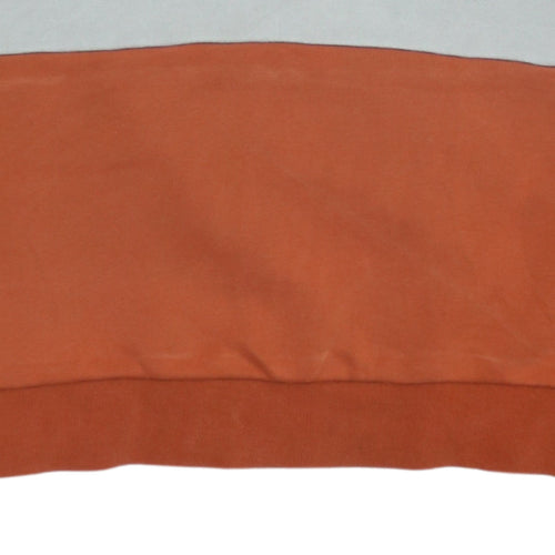 Adidas Womens Beige Orange Colourblock Hooded Pullover Hoodie Size 8