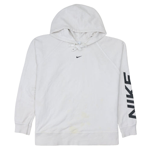 Nike Men’s White Pullover Hoodie Dri-Fit Logo Sportswear Size S