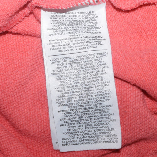 Nike Womens Coral Pullover Hoodie XS Cotton Blend Logo Casual