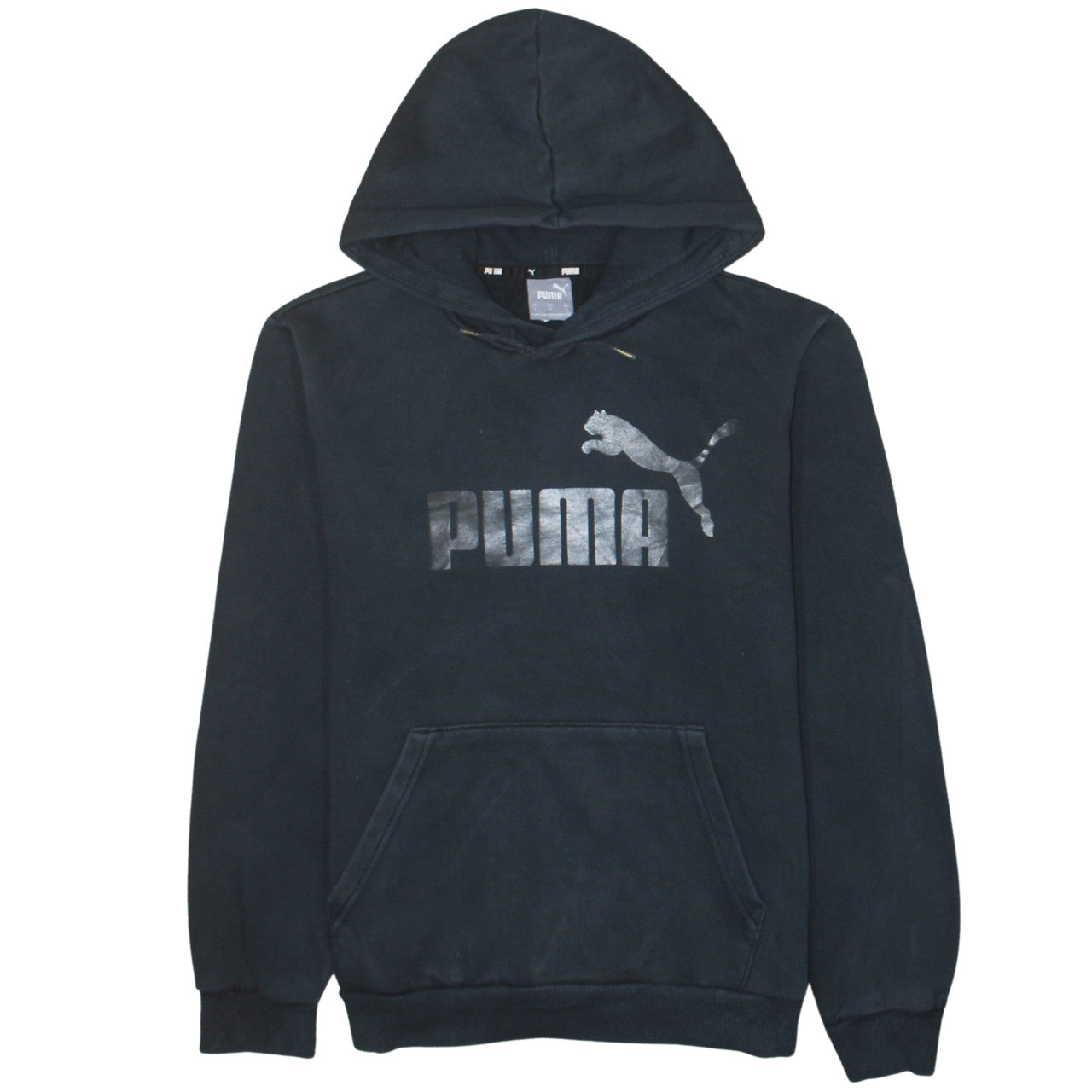 Puma Mens Black Pullover Hoodie Small Regular Fit Fleece Sweatshirt