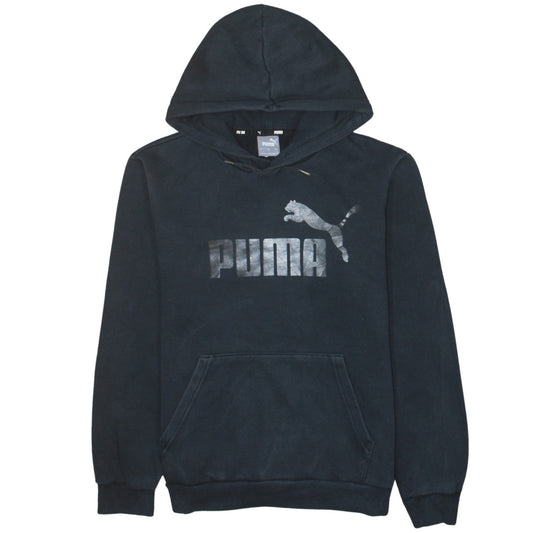 Puma Mens Black Pullover Hoodie Small Regular Fit Fleece Sweatshirt