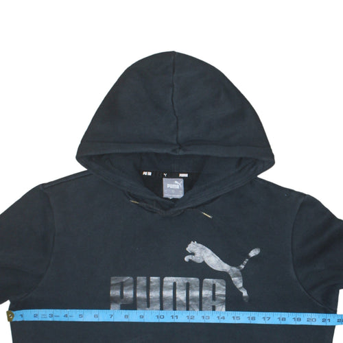 Puma Mens Black Pullover Hoodie Small Regular Fit Fleece Sweatshirt