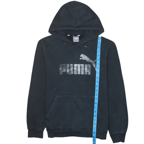 Puma Mens Black Pullover Hoodie Small Regular Fit Fleece Sweatshirt
