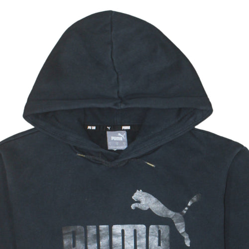 Puma Mens Black Pullover Hoodie Small Regular Fit Fleece Sweatshirt