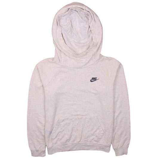 Nike Men's Beige Pullover Hoodie Small Fleece Logo Sweatshirt