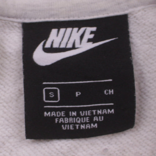 Nike Men's Beige Pullover Hoodie Small Fleece Logo Sweatshirt