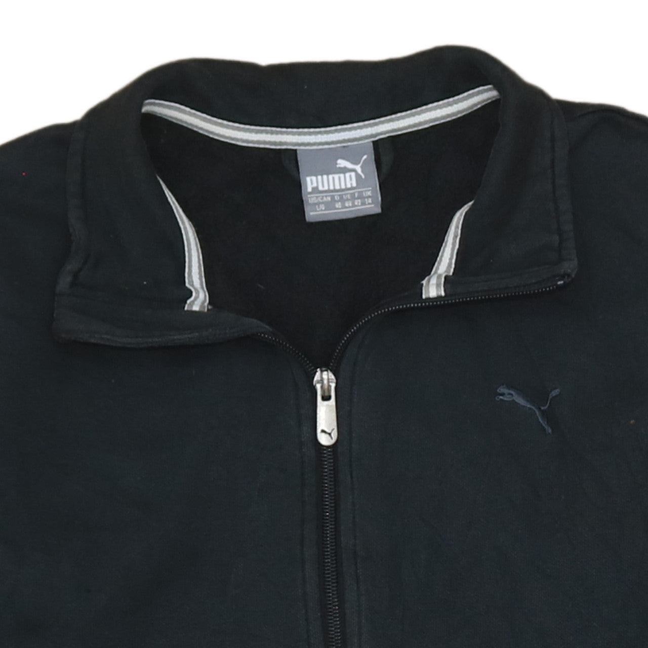 Puma Womens Black Full Zip Sweatshirt Size 14 Cotton Blend