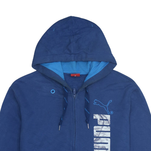 Puma Men's Blue XL Full Zip Hoodie Graphic Sportswear