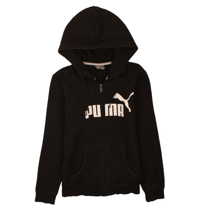 Puma Womens Black Full Zip Hoodie Size 10 Classic Fit