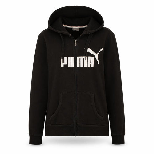 Puma Womens Black Full Zip Hoodie Size 10 Classic Fit