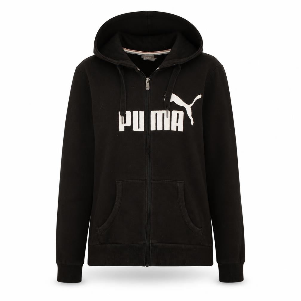 Puma Womens Black Full Zip Hoodie Size 10 Classic Fit
