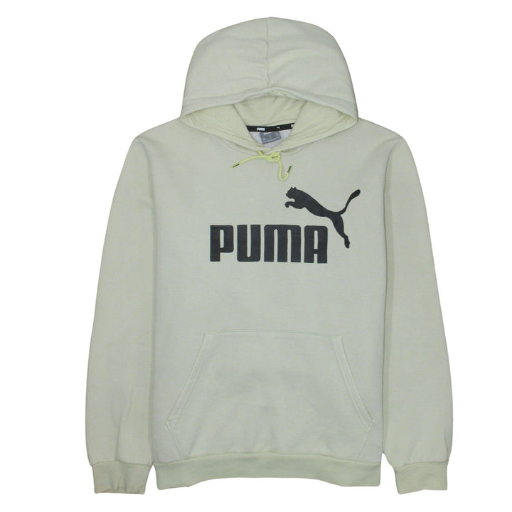 Puma Men’s Beige Pullover Hoodie 2XL Fleece Logo Sweatshirt