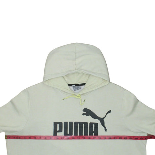 Puma Men’s Beige Pullover Hoodie 2XL Fleece Logo Sweatshirt