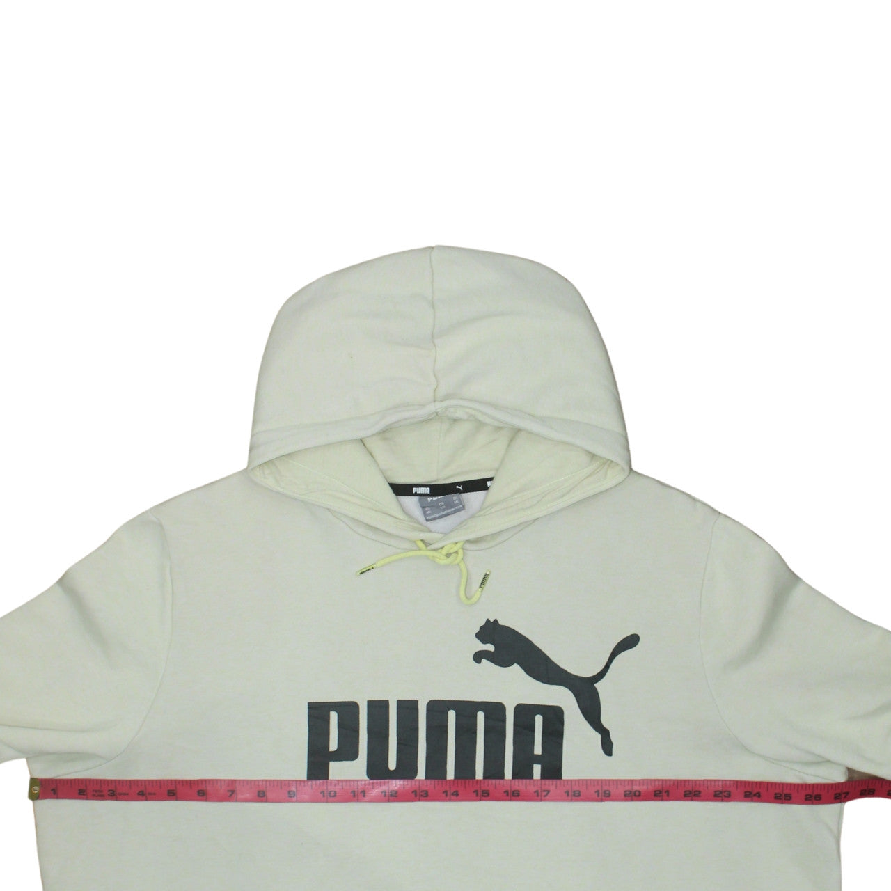 Puma Men’s Beige Pullover Hoodie 2XL Fleece Logo Sweatshirt