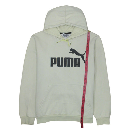 Puma Men’s Beige Pullover Hoodie 2XL Fleece Logo Sweatshirt